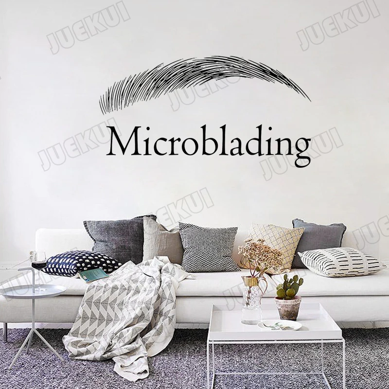 Microblading буквы цитаты брови наклейки на стену для салон красоты магазин виниловые