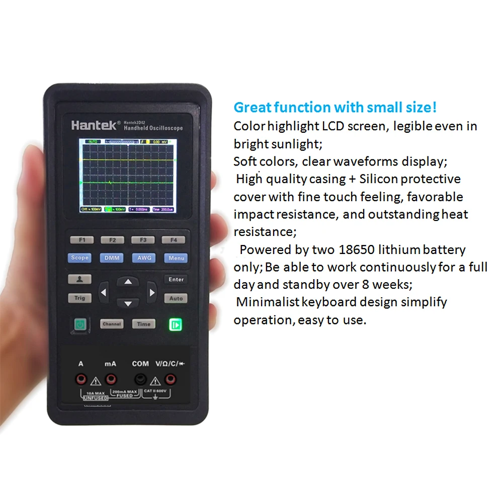 

Handheld 3 in 1 Digital Oscilloscope Waveform Generator Multimeter Single Dual-channel USB Scopemeter Portable Scope Meter