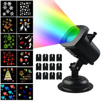 

12 PCS Per Set Film Light Projector High-power 5W Courtyard Waterproof LED Christmas Light Square Garden Outdoor Pin Lawn Lamp
