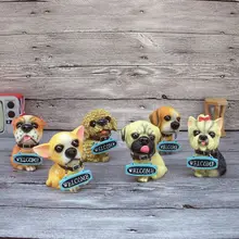 Hot Sales! Home Decoration Resin Crafts Welcome Dogs Figurines Craft Ornaments Lovely Dogs