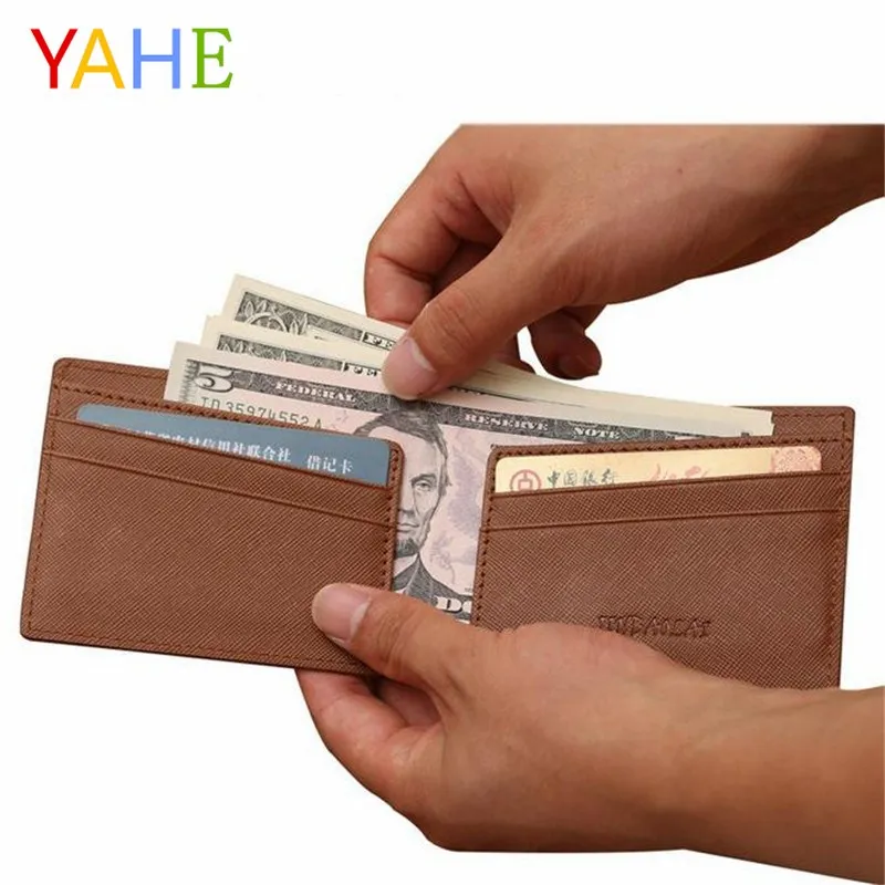 

YaHe PU Leather Money Clips Men Multifunction ID Credit Card Case Ultra-Thin Short Cash Wallets Bag Brand Designer I Clip Pouch