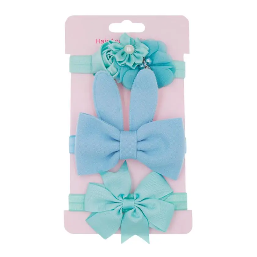 

CUTE haarband 3Pcs Kids Floral Headband Hair Girls baby Bowknot Accessories Hairband Set headband baby accessories 0718