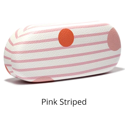 Ralferty Мода Футляр для солнцезащитных очков Жесткий Чехол для очков высокого качества футляр для очков коробка Полосатый кожаный чехол для очков - Цвет: Pink Striped