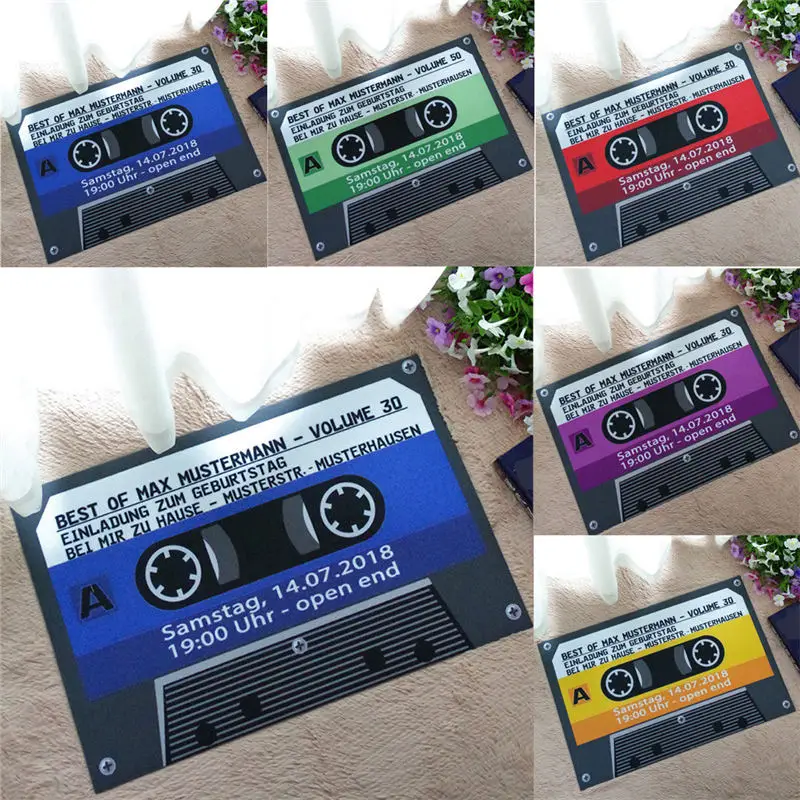 

3D Home Custom Machine washable Cute Cassette Tape Art indoor Outdoor Doormat Bathroom Kitchen Decor Area Rug Floor Mat