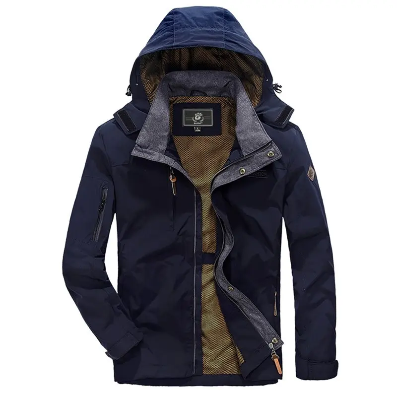 

Spring Autumn Winbreacker Stand Collar Windpoof Waterproof Jacket Casual Solid Solid Long Sleeve Coat Brand Clothing Outwear