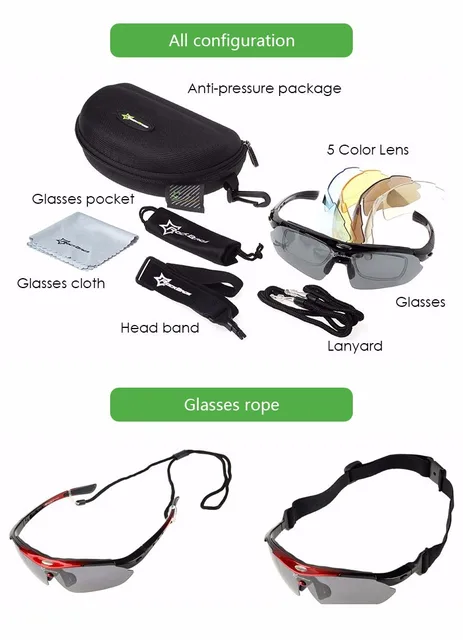 Polarized Cycling Glasses 5 Lens Clear Bike Glasses Eyewear UV400 Proof Outdoor Sport Sunglasses Men Women Oculos Gafas Ciclismo -