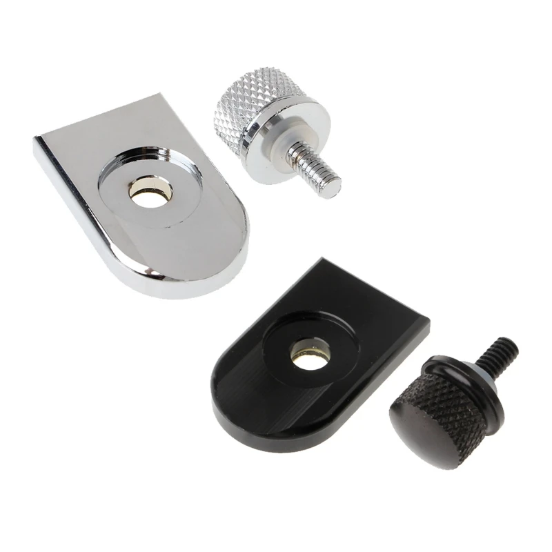 

Seat Bolt Tab Handle Screw Mount Knob Cover For Harley Fatboy Road King Softail Silver/Black