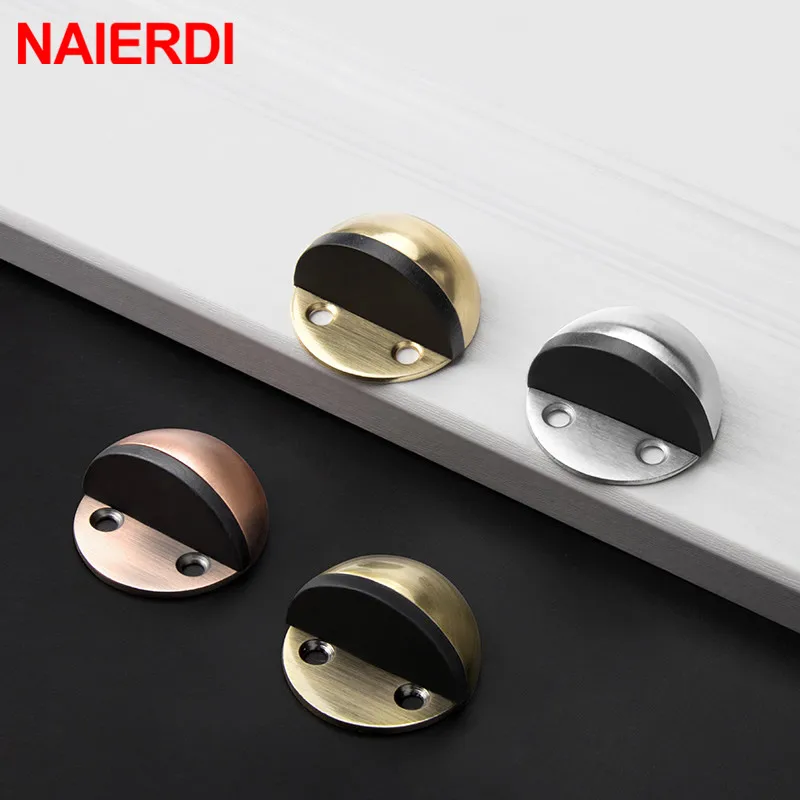 Naierdi Non Ponsen Sticker Verborgen Rvs Rubber Deurstopper Deur Houders Catch Floor Gemonteerd Nail-Gratis Deur Stopt