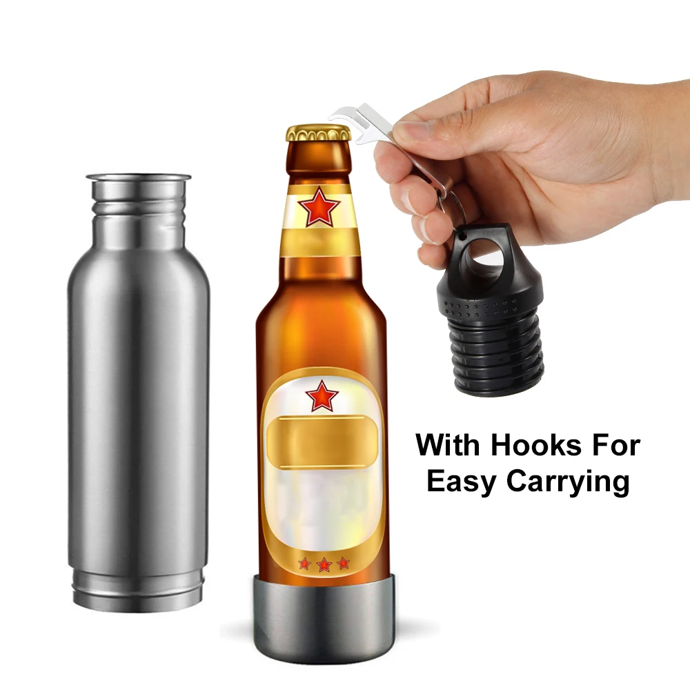 

12oz Beer Bottles Cold Insulated Stainless Steel Beer Travel Bottle Thermo Gifts Constant Temperature Large Rustproof Case