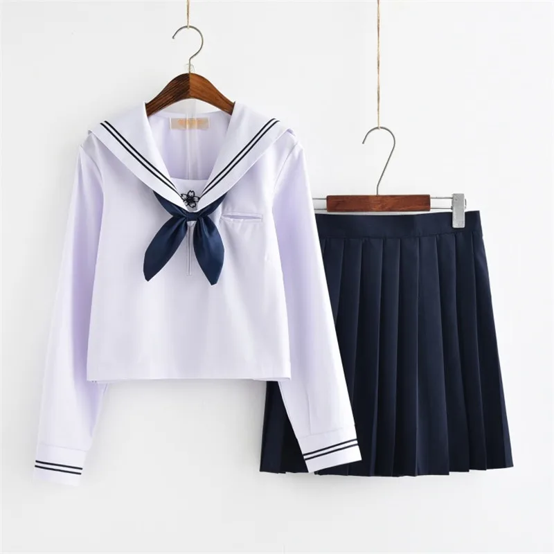 Японская школьная форма моряка с длинными рукавами для девочек, Классическая школьная форма моряка, школьная форма, костюм U014