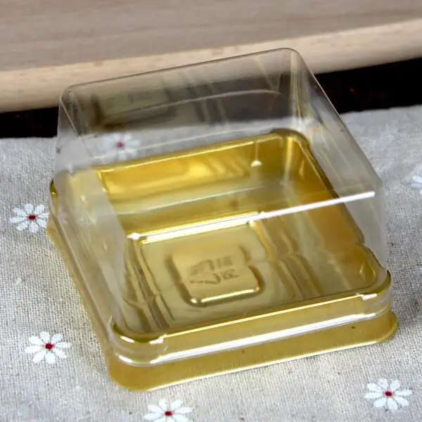 

New Product Promotion 50sets 7.8*7.8*4cm Plastic Candy Box Wedding Cake boxes Muffin Container Food Gift Packaging box