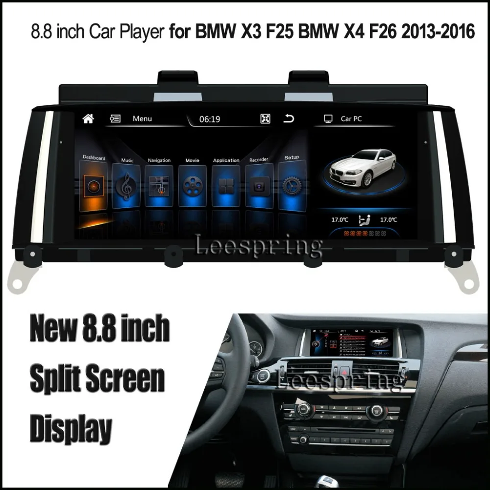 

New 8.8inch Split Screen Android 4.4 Car Player for BMW X3 F25 BMW X4 F26 2013-2016 GPS with WiFi MP5 Player (Fit NBT system)