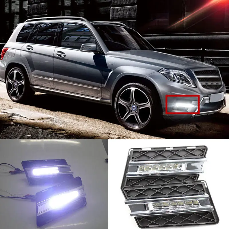 

2pcs White LED Daytime Running Light DRL For Mercedes-Benz GLK 2010 2011 2012