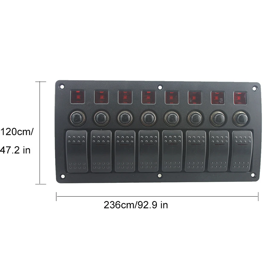 2021 12V 24V 8P Boat Accessories Marine Red LED ON OFF Rock Switch