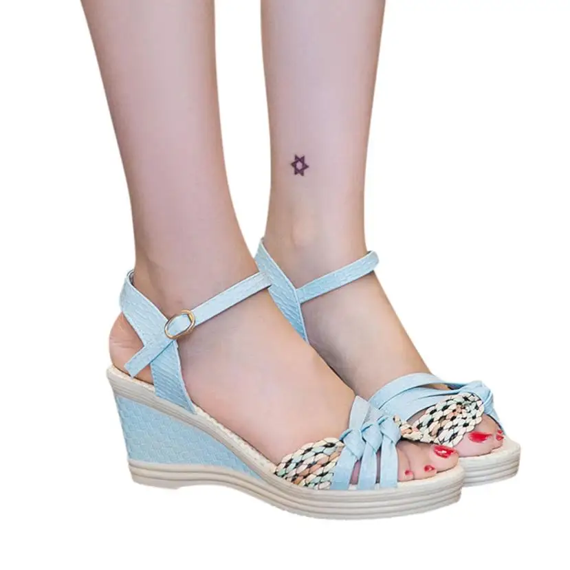 Aliexpress.com : Buy Ladies Women Wedges Shoes Summer Sandals Platform Toe High Heeled Shoes # 