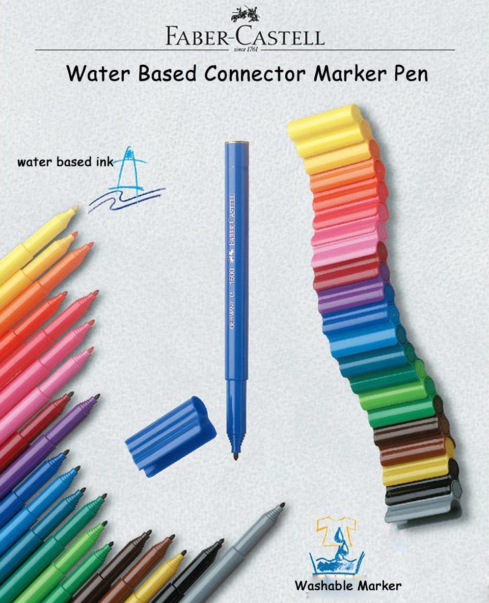 Faber Castell разъем маркер для детская клипса на Цветной картина эскизная ручка 10/20 Вт, 30 Вт/40/60/80 Цвета Aquarell маркер