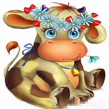 

5D Diamond Embroidery Lovely little cow Mosaic DIY Diamond Painting Full Round/Square Animal Cross Stitch Home Decorative Craft