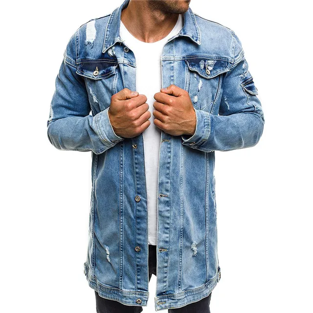 distressed mens denim jacket
