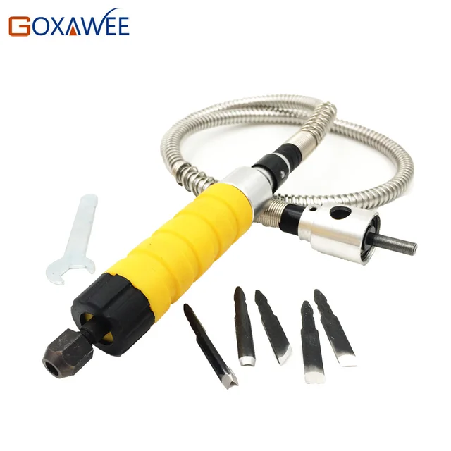GOXAWEE Engraving Hanpiece Flex Shaft Wood Chisel Carving Tools