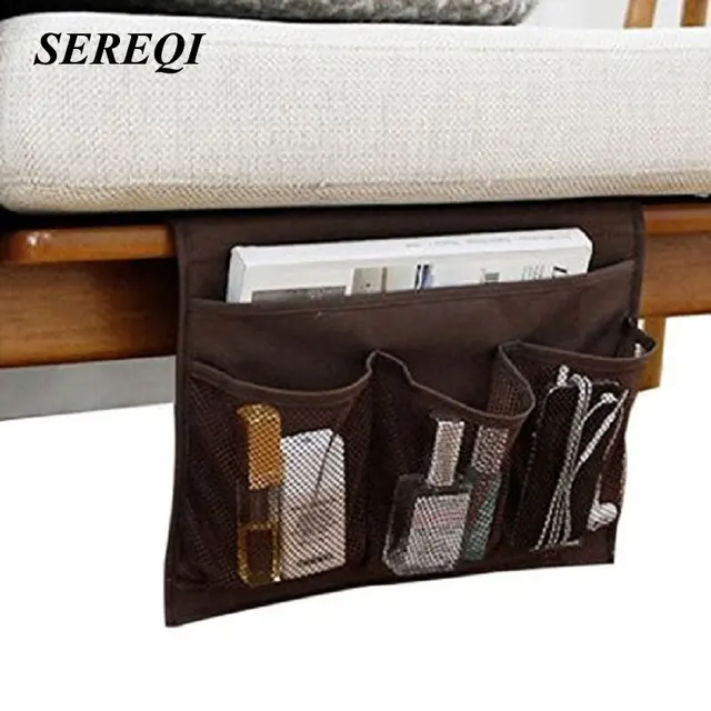 Us 6 4 29 Off Sereqi Bedside Storage Bag Organizer Sofa Table Cabinet For Tablet Magazine Phone Remotes In