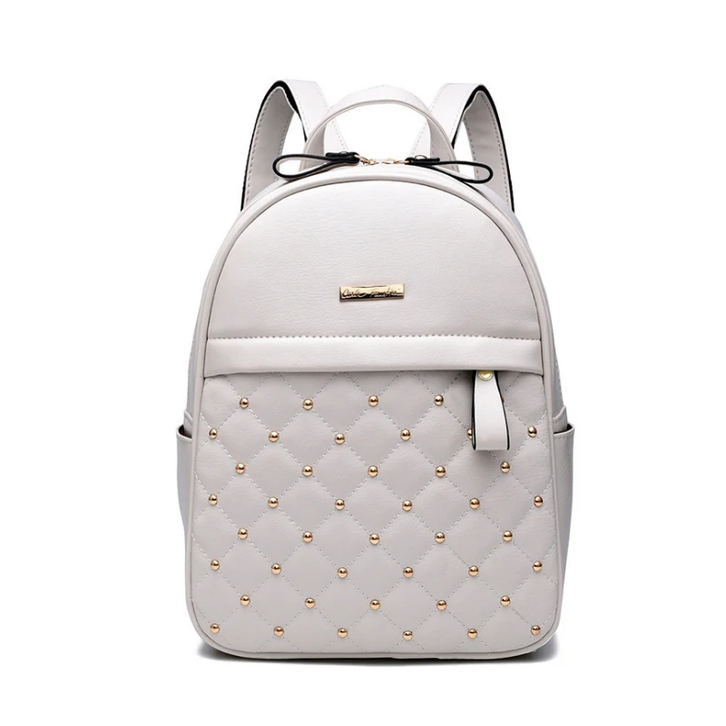 Homeda Plaid Zaino Rivetto Decorazione Delle Signore/Scuola Packsack Decor Zipper/Lien Tasca Delle Donne di Modo Mochila Z0030