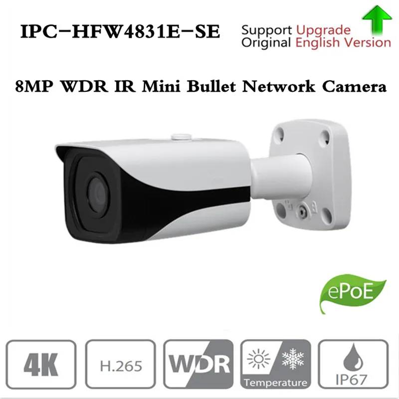 Dahua IPC-HFW4831E-SE Ultra HD 8MP Встроенный слот для sd-карты IP67 IR40M POE 4K ip-камера Замена IPC-HFW4830E-S