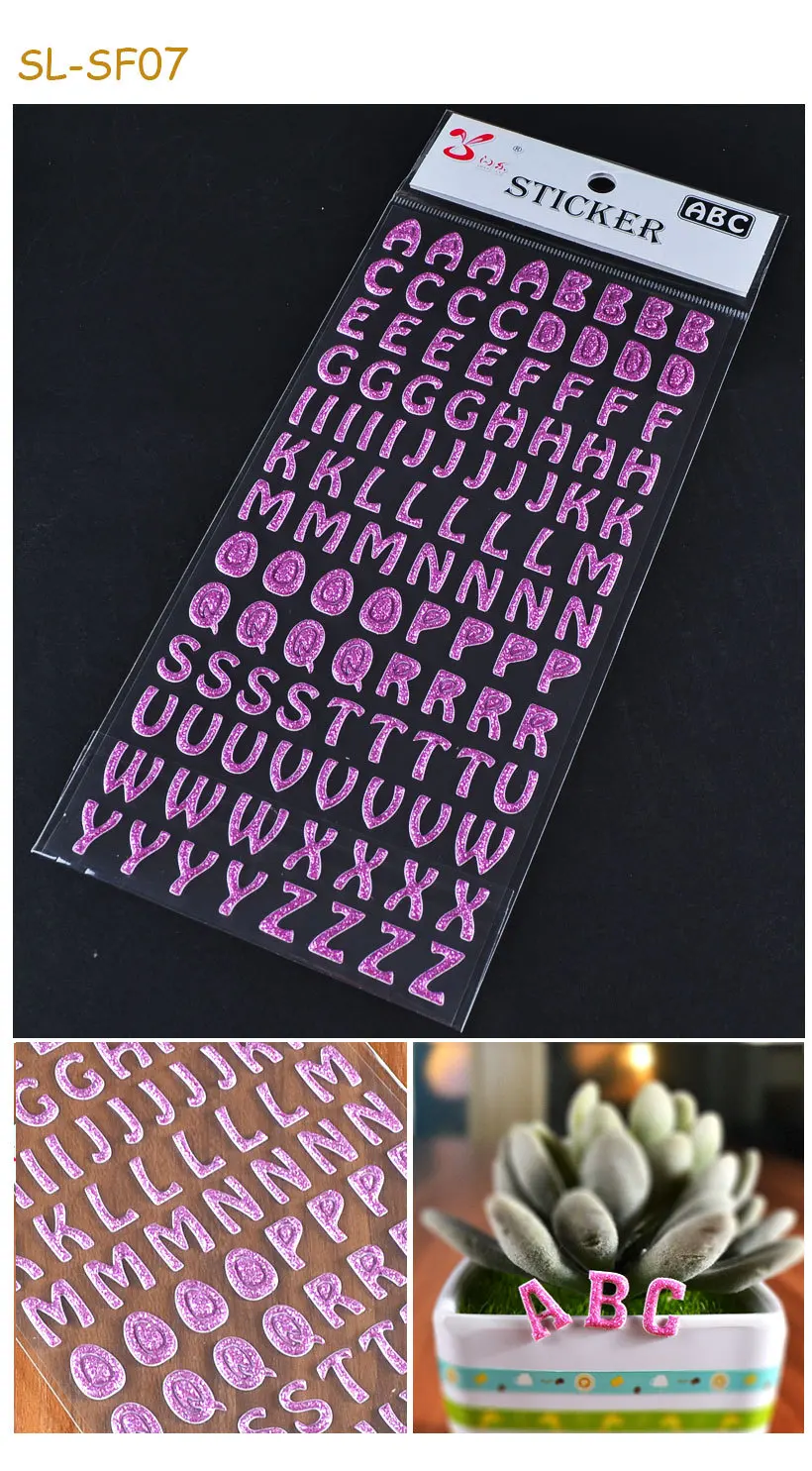 3D алфавитные цифры пенопластовые наклейки блестящие наклейки учительские награды дети маленький подарок