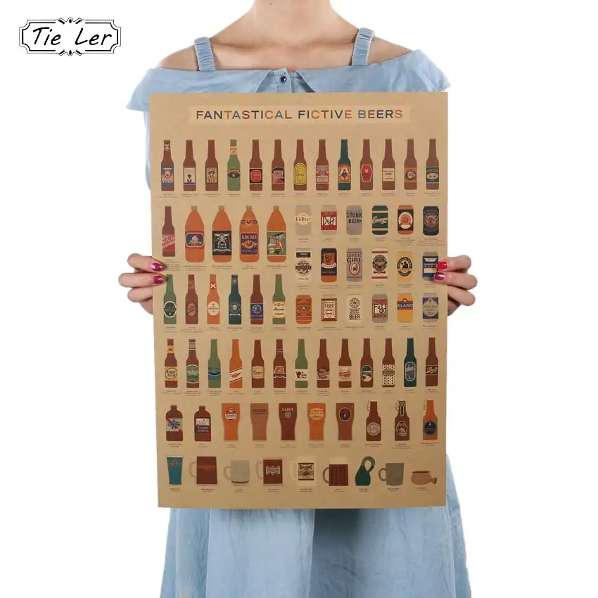Beer Encyclopedia of Graphic Evolutionary History Bar Counter Adornment Kitchen Retro Vintage Poster Wall Sticker Beer Encyclopedia of Graphic Evolutionary History Bar Counter Adornment Kitchen Retro Vintage Poster Wall Sticker