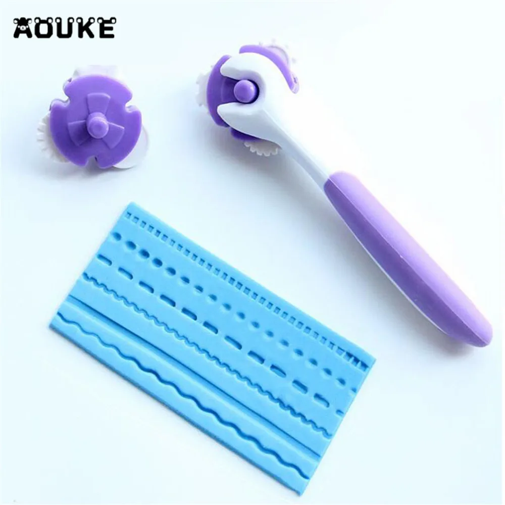 2PCS Fondant Strip Ribbon Cutter Sugarcraft Cake Decorating Tools