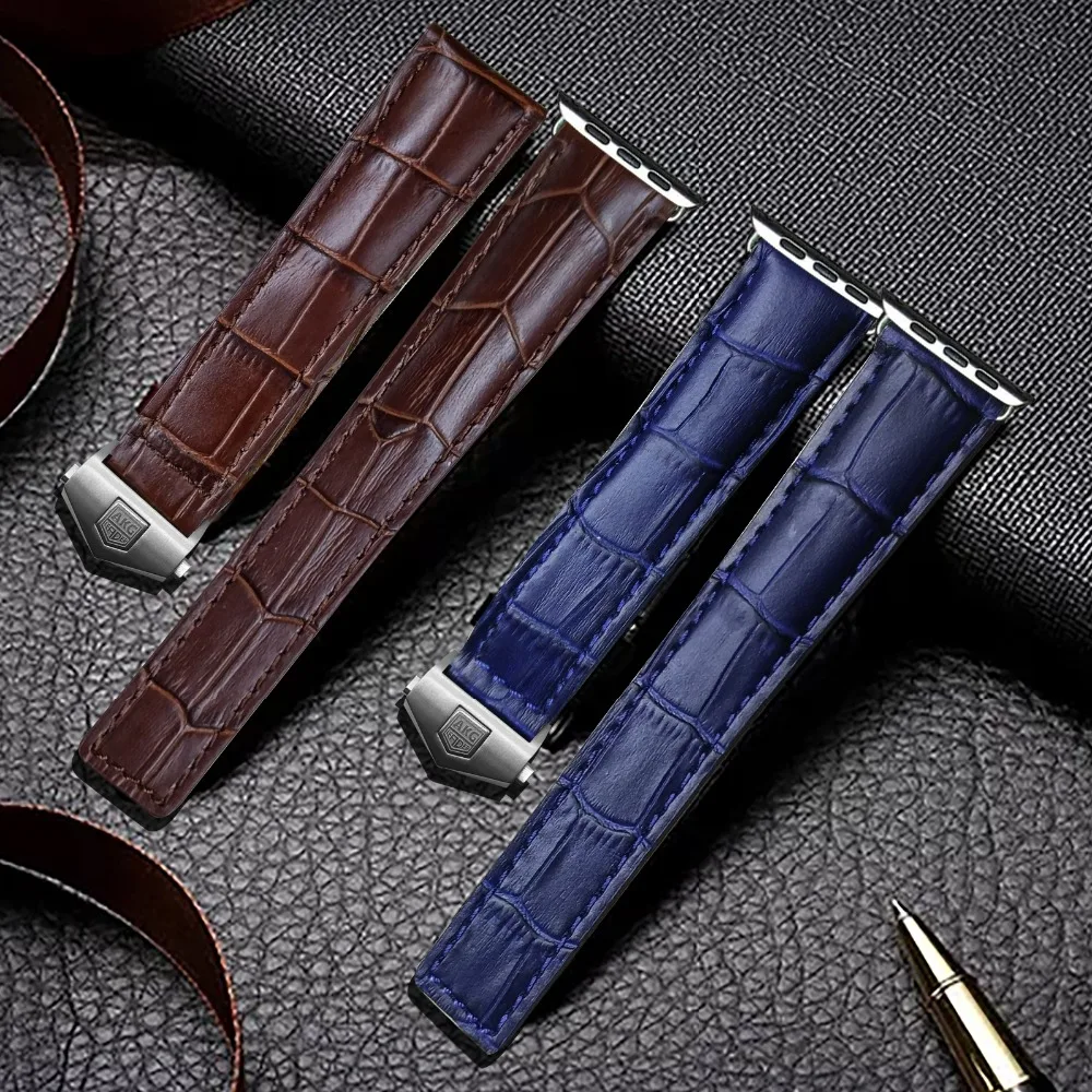 AKGLEADER Watch Band For Apple Watch Series 4 Wrist Bracelet Folding Buckle Genuine Leather Strap For Apple Series 1 2 3 38-44mm AKGLEADER Watch Band For Apple Watch Series 4 Wrist Bracelet Folding Buckle Genuine Leather Strap For Apple Series 1 2 3 38-44mm