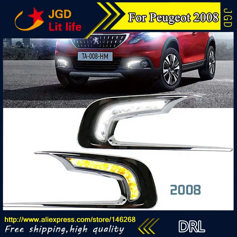 Free shipping ! 12V 6000k LED DRL Daytime running light for Peugeot 2008 2014-2015 fog lamp frame Fog light Car styling Free shipping ! 12V 6000k LED DRL Daytime running light for Peugeot 2008 2014-2015 fog lamp frame Fog light Car styling