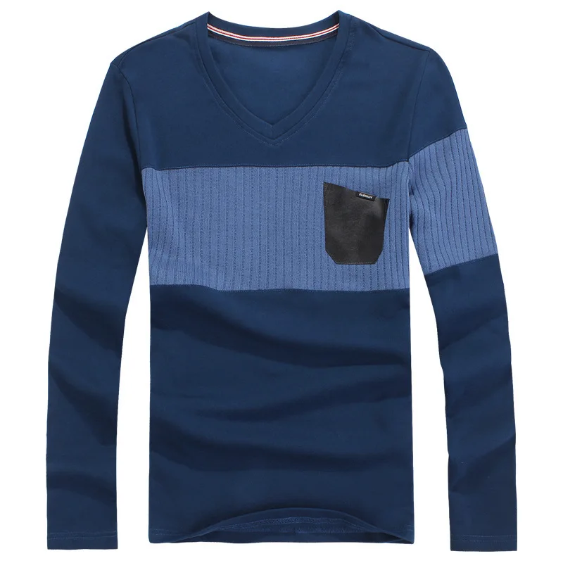 Men's casual T-shirt new summer patchwork top man ...