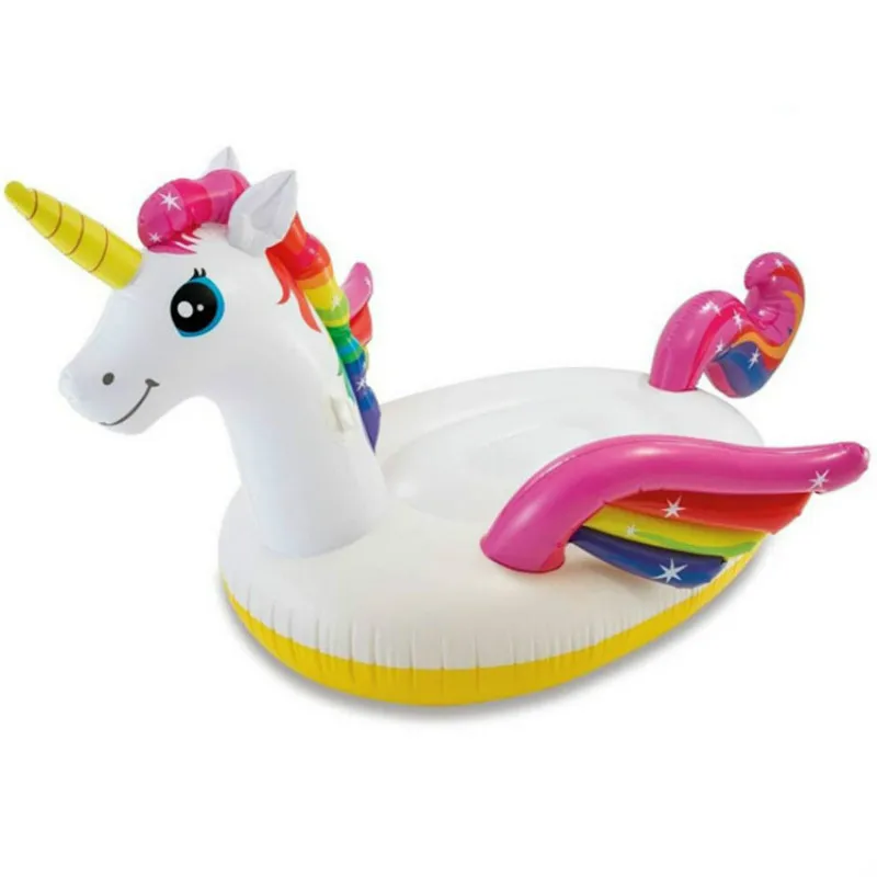 DMAR 201 см надувной Единорог плавательный кольцо гигантский бассейн игрушки для купания воды пляжный матрац спасательный круг взрослые вечерние морские Фламинго пончик
