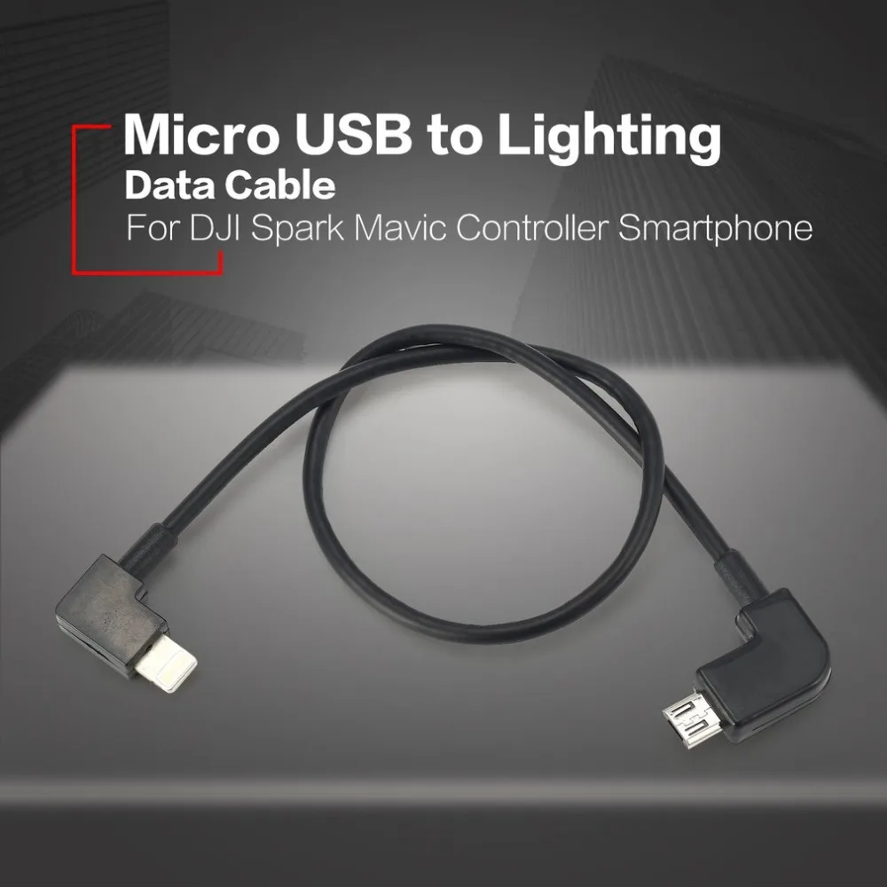 

Data Cable For DJI Spark Mavic Pro Platinum Air Controller Micro USB to Lighting Port Adapter Line for IOS iPhone Pad Tablet
