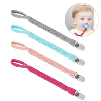 

Pacifier Clips,Teething Ring Holders for Boys and Girls, Universal Flexible Holder Leash for Pacifiers,Baby Teething Toy(4-Pack)