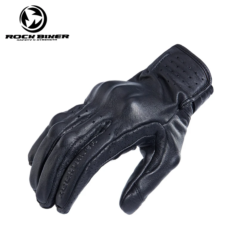 Retro Men's City Road Motorcycle Riding Gloves Genuine Leather For Cafe