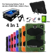 For Samsung Galaxy Tab A A6 10.1 P580 P585 Tablet Heavy Duty Rugged Impact Hybrid Case Kickstand Protective Cover+film+pen+OTG For Samsung Galaxy Tab A A6 10.1 P580 P585 Tablet Heavy Duty Rugged Impact Hybrid Case Kickstand Protective Cover+film+pen+OTG