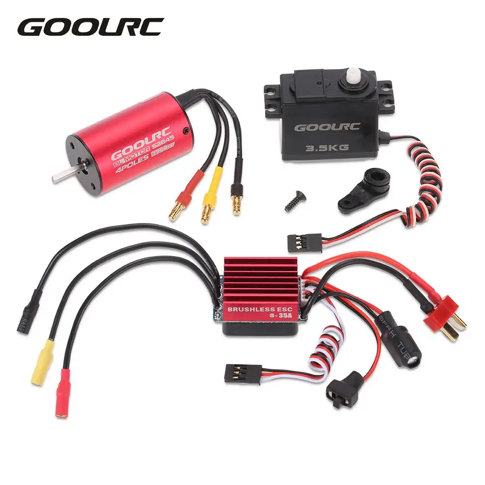 

GoolRC RC Car DIY Hobbies Electric Brushless Motor S2845 3900KV 35A ESC 3.5kg Servo Combo Set for 1:12 1:14 RC Racing Car Part
