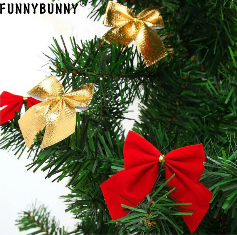 

FUNNYBUNNY 12pcs Bowknot Ourdoor Vintage Christmas/Xmas Tree Decoration Ornaments