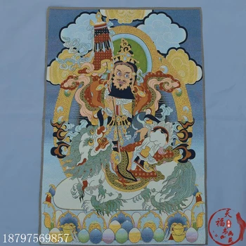 

christmas Thangka brocade silk painting embroidery Vajray Buddha Nepalese Buddha statue riding lion Buddha halloween
