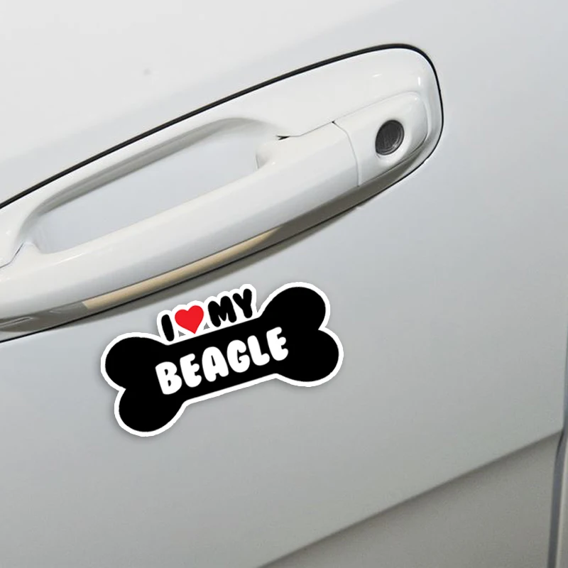 YJZT 15*7 1 см I Heart My Beagle Terrier Dog Bone ПВХ автомобильный бампер наклейки для автомобиля C1