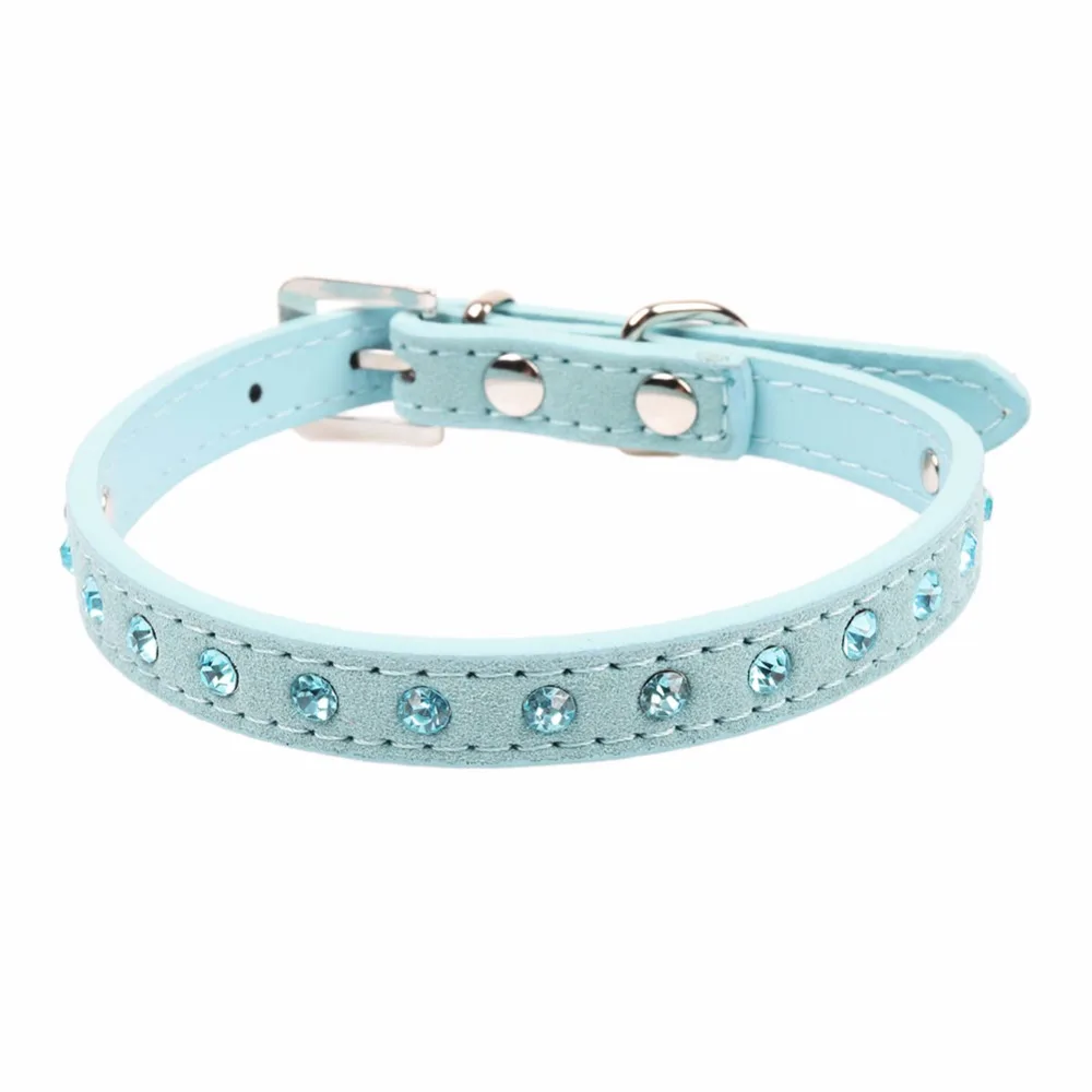 Traumdeutung Cat Collars Blue Rhinestone Sueded Leather Collar For Pets Cats Puppy Mascotas Collier coleira gato Traumdeutung Cat Collars Blue Rhinestone Sueded Leather Collar For Pets Cats Puppy Mascotas Collier coleira gato