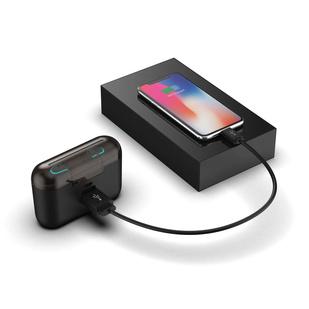 TWS, беспроводные наушники, Bluetooth 5,0, гарнитуры, мини Игровые наушники с HD микрофоном, 2600 мА/ч, чехол для зарядки xiaomi, iphone, samsung