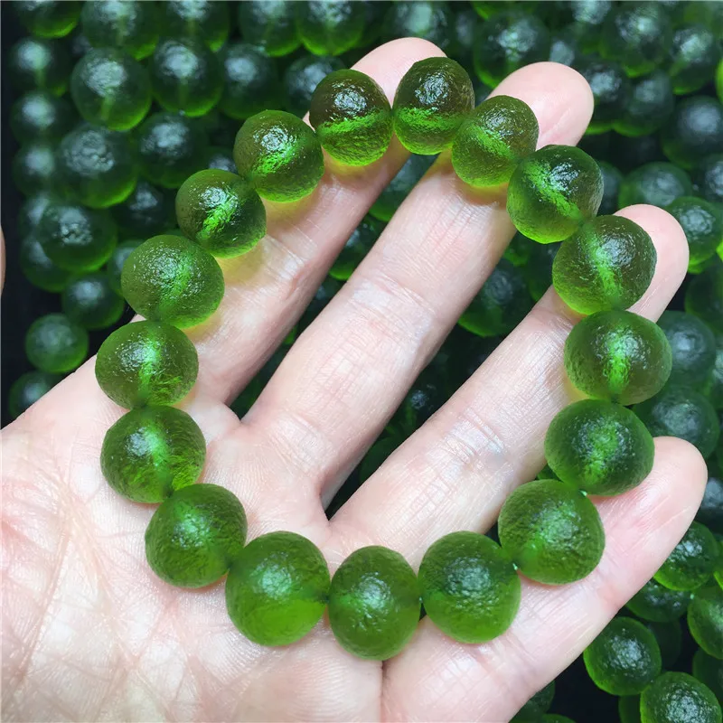 Натуральный чешский метеоритный браслет Moldavite ударопрочный стеклянный грубый