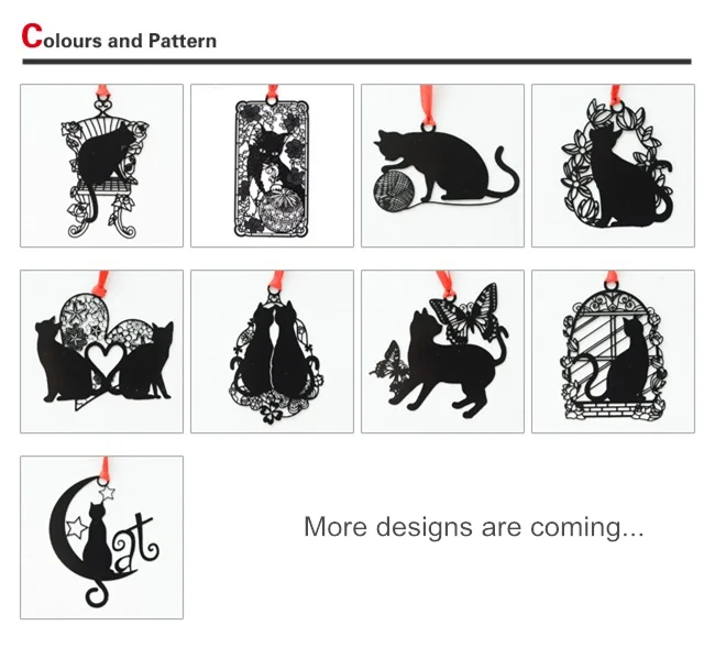 6 шт./лот Прекрасный Черный кот металлические закладки Китайский Классическая металлические закладки прикольные подарки школьные