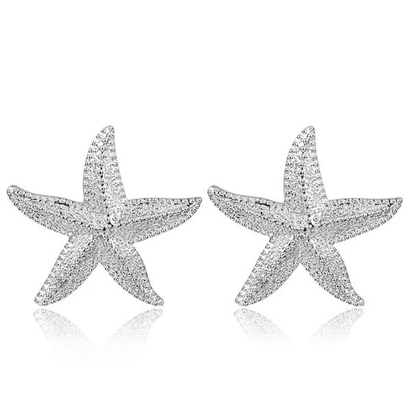 HUANZHI преувеличенные большие простые дизайнерские морские звезды с золотым металлическим покрытием Висячие серьги для женщин для путешествий пляжные Ювелирные изделия Подарки - Окраска металла: B