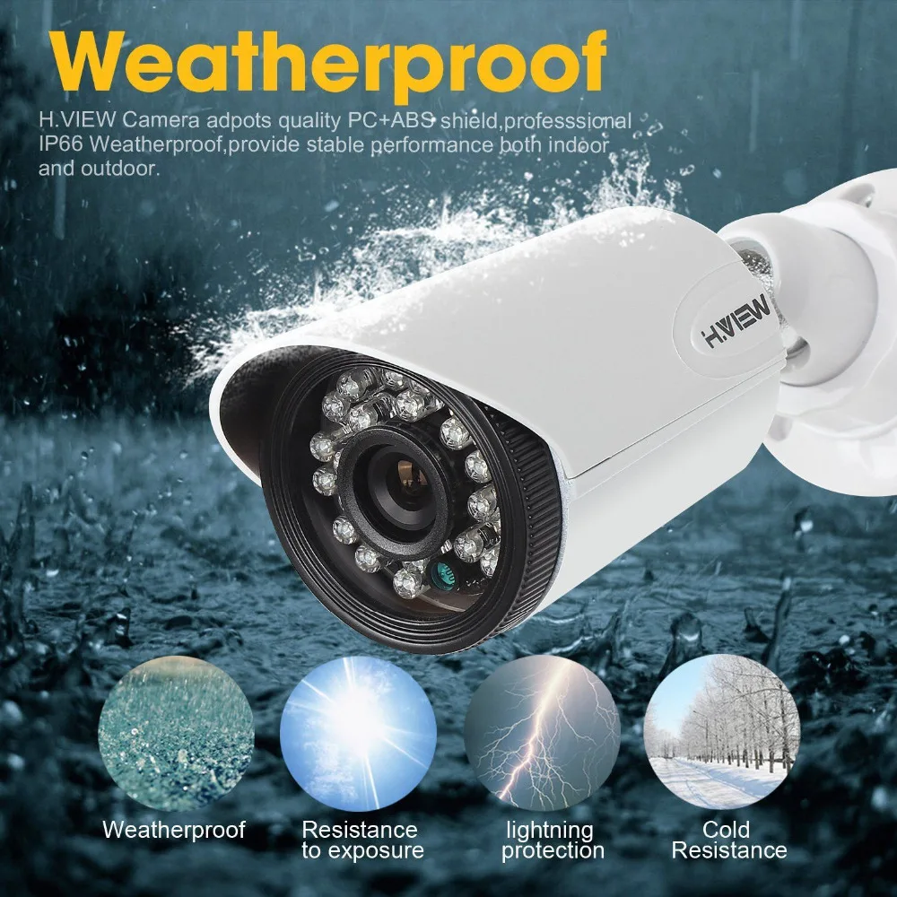 H. VIEW AHD камера 4 шт. 1.0MP CMOS ИК ночного видения CCTV домашняя система безопасности