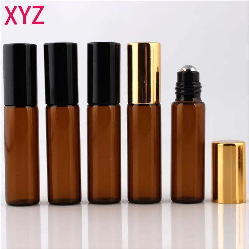 100 قطعة/الوحدة 5 مللي 1/6 oz لفة على العنبر العطر الزجاج زجاجات زيت طبيعي زجاجة بكرة دوارة الروائح زجاجة شحن مجاني