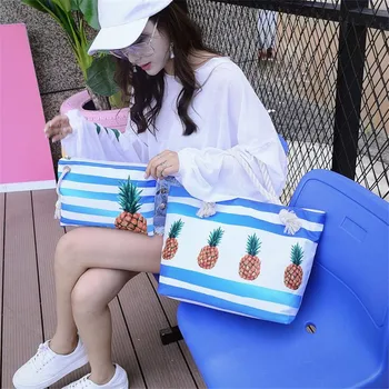 

2 Pcs Women Large Capacity Tote Canvas Sling Shoulder Bag Shopping Bag Clutch Composite Set Beach Bags Casual Tote Trend Handbag