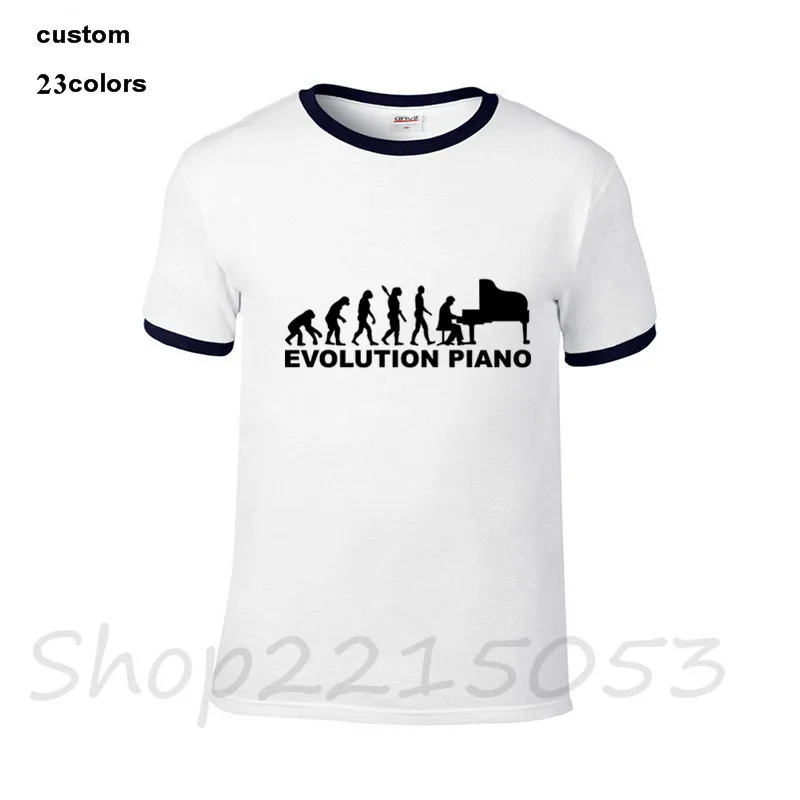 Evolution Pianist Piano T Мужская рубашка Лето короткий рукав День благодарения на заказ